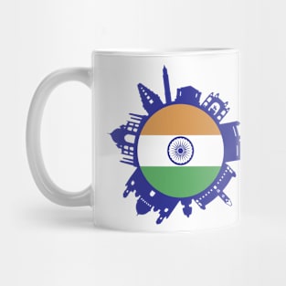 India Skyline India Flag Delhi Mumbai Chennai Kolkata Mug